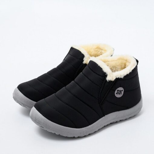 Men's Women's Waterproof Winter Ankle Boots - Warm Fur Lined Slip-On Shoes for Outdoor Activities 2025 - Image 3