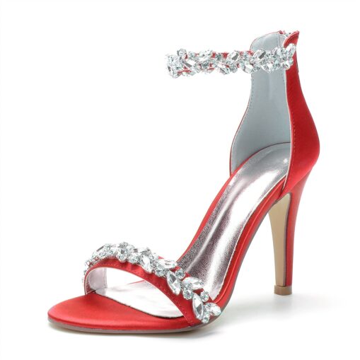 Women's Wedding Shoes Bling Bling Sparkling Shoes Bridal Shoes Crystal Stiletto Pointed Toe Minimalism Satin Zipper Green / Blue Black White 2025 - Image 13