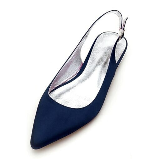 Women's Elegant Navy Blue Slingback Heels with Pointed Toe, Perfect for Weddings and Formal Events 2025