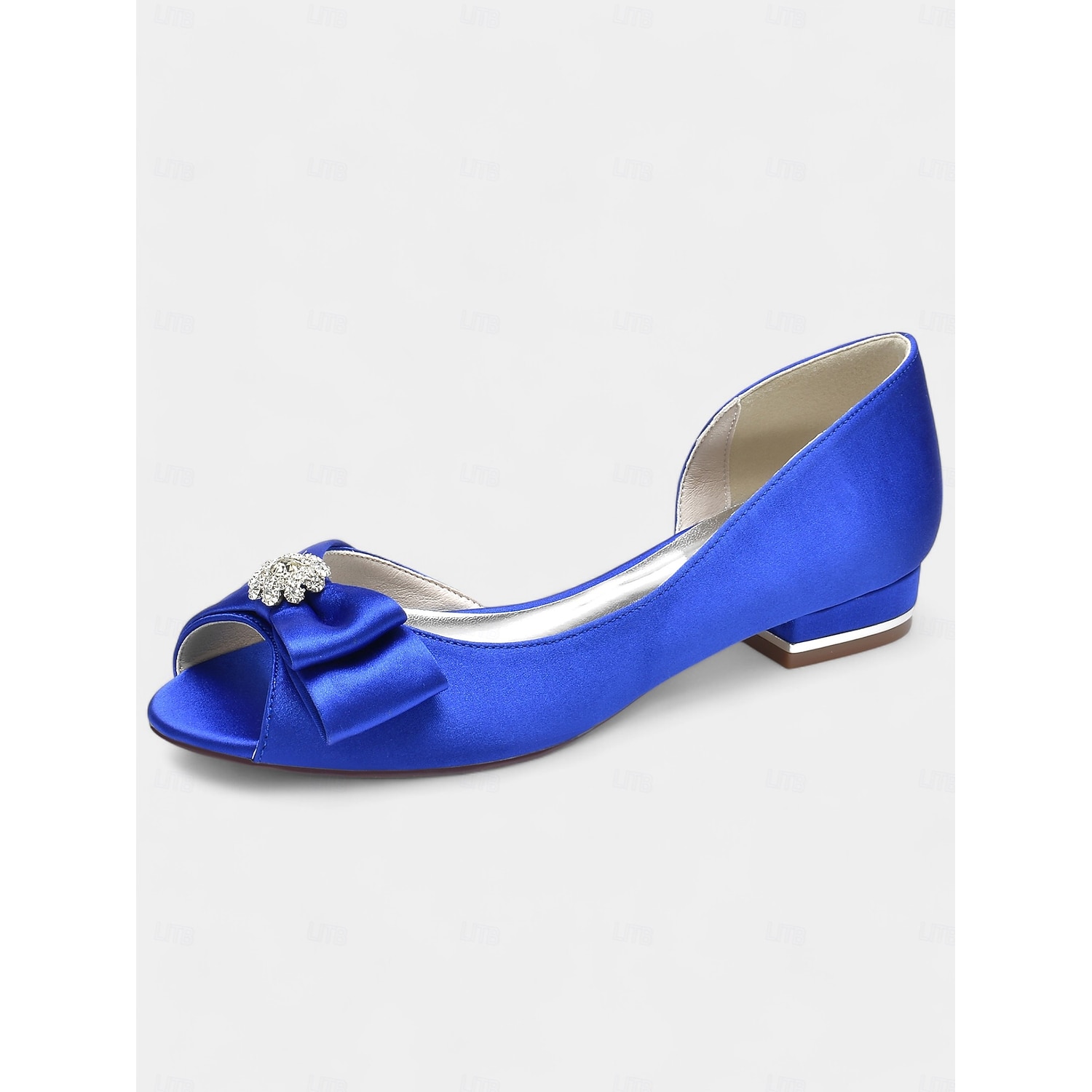 Elegant flats crafted in luxurious satin with a sparkling rhinestone bow, perfect for bridesmaids, wedding guests, or formal evening events 2025 - Image 2