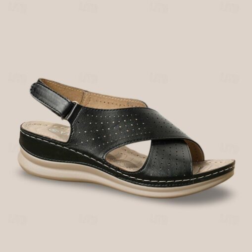 Women's Blue Perforated Slip-On Wedge Sandals - Comfortable and Stylish for Everyday Wear 2025 - Image 2