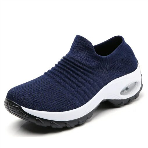 Women's Slip-On Air Cushion Walking Shoes - Breathable Knitted Athletic Sneakers for Comfort and Support, Ideal for Daily Use and Fitness Activities 2 - Image 8