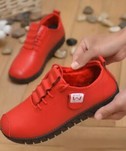 Women's Sneakers Flats Slip-Ons Valentines Gifts Plus Size Soft Shoes Valentine's Day Daily Solid Color Winter Flat Heel Round Toe Elegant Casual Comf