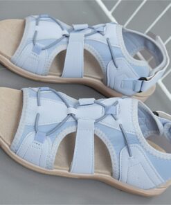 Women's Sandals Flat Sandals Plus Size Outdoor Beach Solid Color Summer Flat Heel Open Toe Casual Minimalism Satin Magic Tape Black White Pink 2025