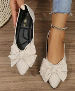 Women's Elegant Bowknot Pointed Toe Flats – Stylish Slip-On Loafers for Casual, Office, and Party Wear 2025