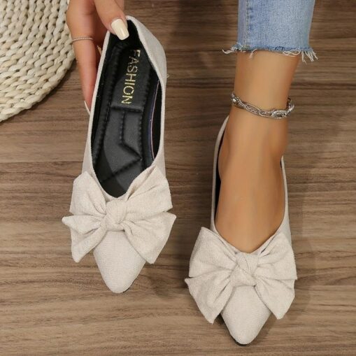 Women's Elegant Bowknot Pointed Toe Flats – Stylish Slip-On Loafers for Casual, Office, and Party Wear 2025