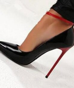 Women's Black Patent Leather Stiletto Heels – Red Sole Sexy High Heel Pumps for Formal Events, Parties, and Evening Wear 2025