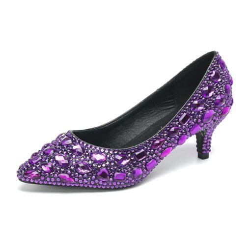 Women's Gold Rhinestone Embellished Pointed Toe Kitten Heels – Luxury Bridal or Evening Party Shoes 2025 - Image 11