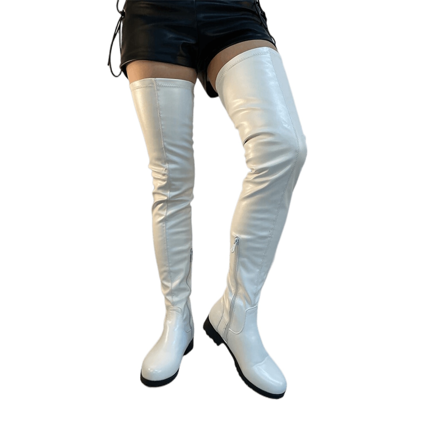 Women's Over-the-Knee Faux Leather Boots – Chunky Heel Thigh-High Boots for Fashionable Fall and Winter Wear 2025 - Image 5