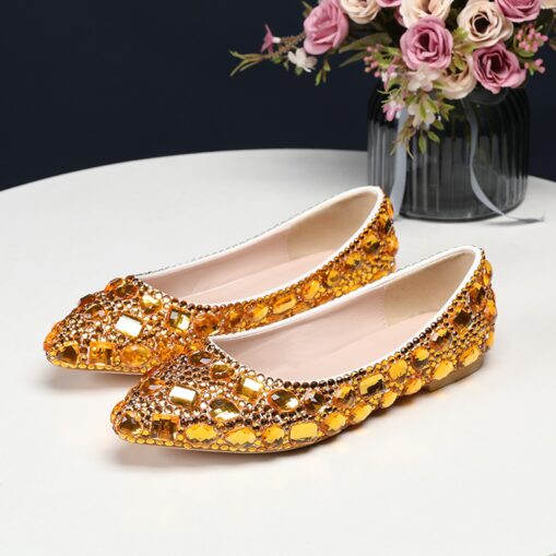 Women's Multi-Color Rhinestone Flat Shoes – Sparkling Pointed-Toe Flats for Weddings, Parties, or Evening Events 2025 - Image 6