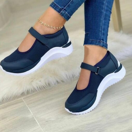 Women's Breathable Mesh Mary Jane Sneakers with Velcro Strap – Lightweight Casual Walking Shoes 2025 - Image 3