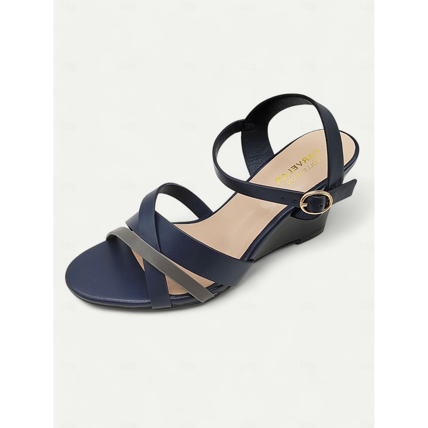 Women's Brown Strappy Wedge Sandals with Adjustable Ankle Strap and Comfortable Design for Summer Wear and Beach Outings 2025 - Image 2