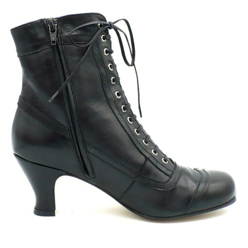 Women's Victorian White and Pink Lace-Up Mid-Heel Boots - Perfect for Vintage Themed Events and Cosplay 2025 - Image 3