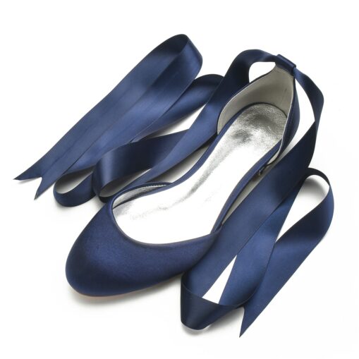 Women's Green Satin Ballet Flats with Long Ribbon Ties, Elegant and Comfortable Shoes for Weddings and Special Occasions 2025 - Image 5