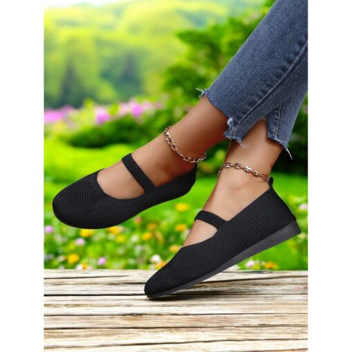 Mary Jane Slip-On Flats for Women – Lightweight, Stretchy Fly-knit and Comfort Fit, Perfect for Daily Wear and Outdoor Activities 2025 - Image 6
