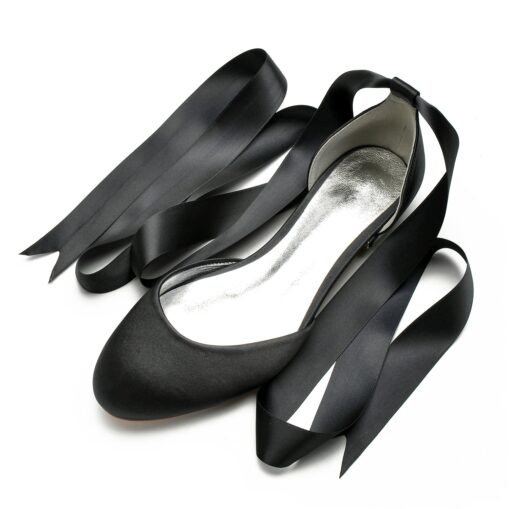 Women's Green Satin Ballet Flats with Long Ribbon Ties, Elegant and Comfortable Shoes for Weddings and Special Occasions 2025 - Image 9
