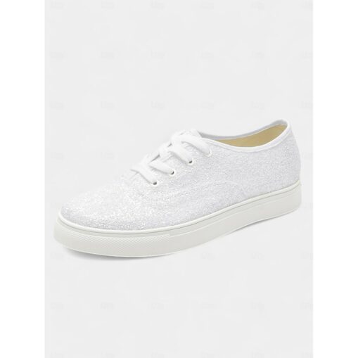 Gold Glitter Lace-Up Sneakers – Stylish and Comfortable Shoes for Casual Outings or Wedding After-Parties 2025 - Image 4