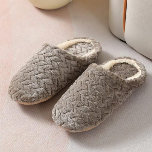 Women's Slippers Fuzzy Slippers Fluffy Slippers House Slippers Warm Slippers Home Daily Solid Color Winter Flat Heel Round Toe Casual Comfort Minimali - Image 3