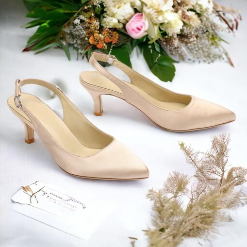 Women's Heels Wedding Shoes Party Office Bridal Shoes Kitten Heel Low Heel Pointed Toe Elegant Satin Loafer Black White Ivory 2025 - Image 2