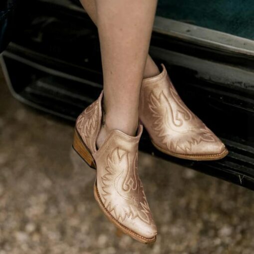 Women's Turquoise Western Ankle Boots with Embroidered Design - Stylish Cowboy Boots for Casual and Country Outfits 2025 - Image 2