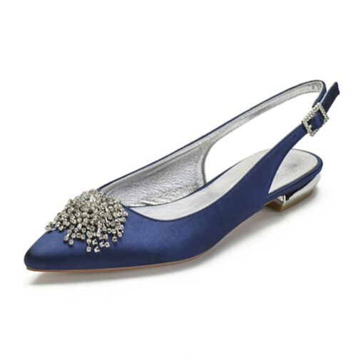 Women's Purple Satin Bridal Slingback Flats with Rhinestone Embellishments – Elegant Wedding Shoes for Brides 2025 - Image 11
