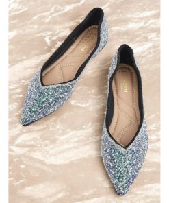 Women's Glitter Pointed-Toe Flats - Sparkling Slip-On Shoes for Evening Wear and Special Occasions 2025