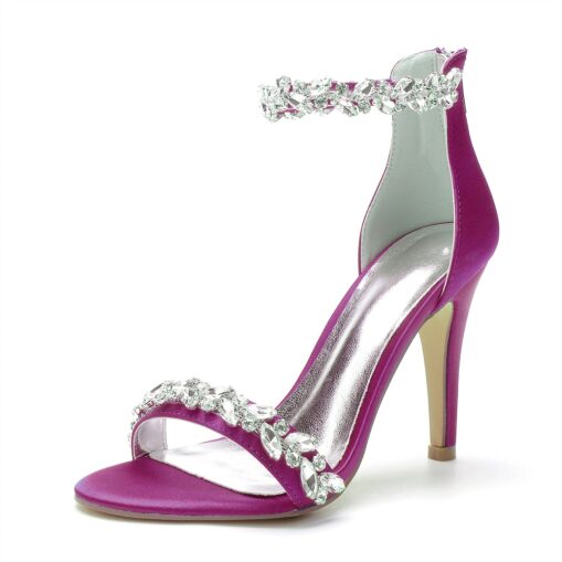 Women's Wedding Shoes Bling Bling Sparkling Shoes Bridal Shoes Crystal Stiletto Pointed Toe Minimalism Satin Zipper Green / Blue Black White 2025 - Image 10