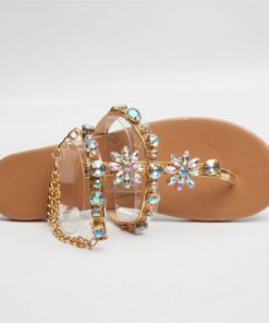 Women's Sandals Bling Bling Shoes Flat Sandals Sparkling Shoes Daily Beach Summer Sparkling Glitter Flat Heel Open Toe Elegant Casual Minimalism Faux