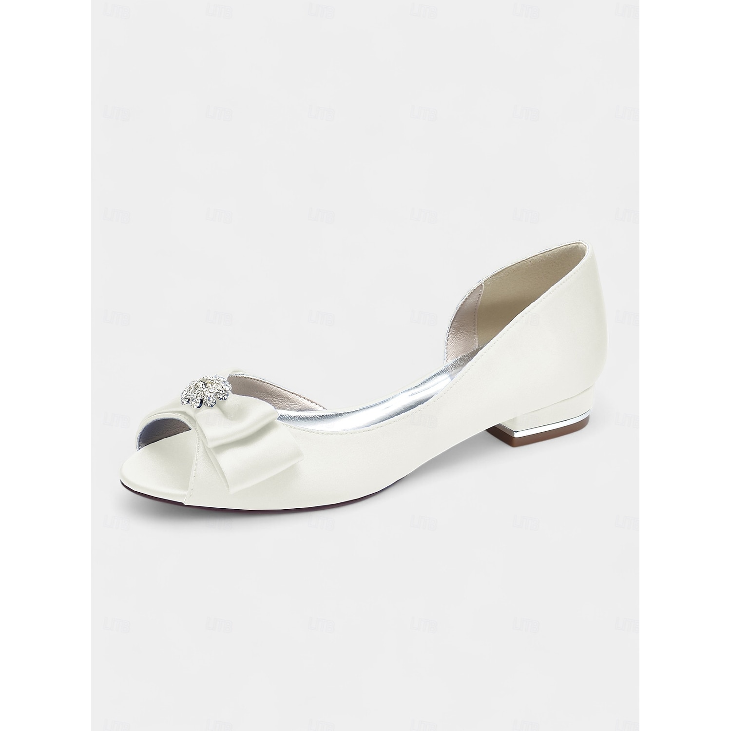 Elegant flats crafted in luxurious satin with a sparkling rhinestone bow, perfect for bridesmaids, wedding guests, or formal evening events 2025 - Image 7