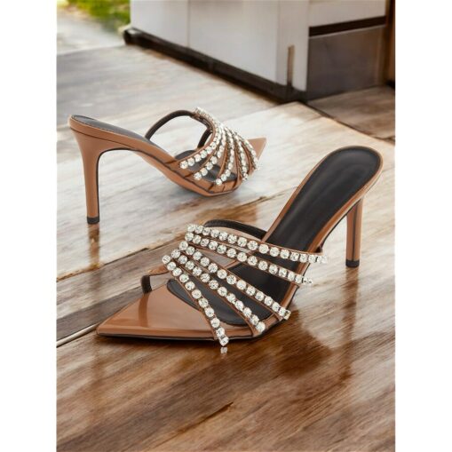Crystal Accents - Elegant Open-Toe Sandals for Women - Perfect for Formal Events 2025 - Image 2
