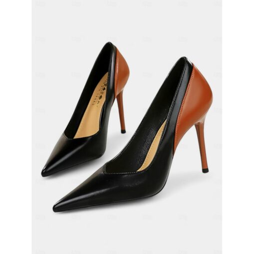 Women's Two-Tone Stiletto Heels – Elegant Pointed Toe Pumps for Office and Formal Events 2025 - Image 2