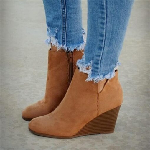 Women's Leopard Print Wedge Ankle Boots - Ideal for Casual Wear, Night Out, and Trendy Autumn Fashion 2025 - Image 2