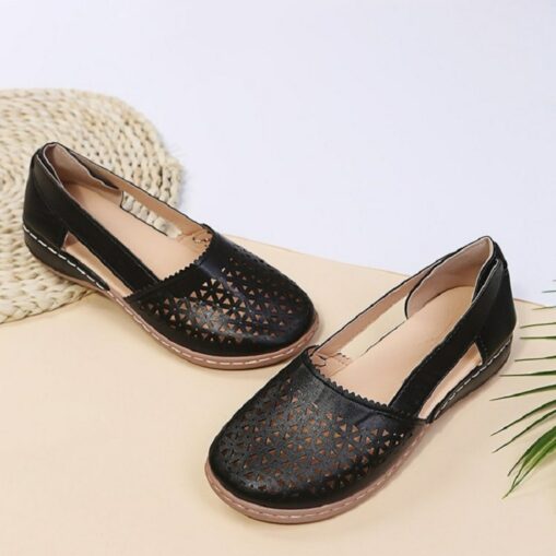 Women's White Cut-Out Slip-On Flats - Comfortable Casual Shoes for Daily Wear 2025 - Image 3