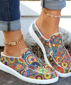 Women's Sneakers Boat Shoes Slip-Ons Plus Size Canvas Shoes Comfort Shoes Outdoor Daily Plaid Summer Flat Heel Round Toe Casual Comfort Minimalism Wal