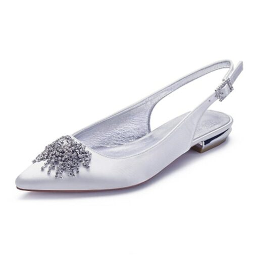 Women's Purple Satin Bridal Slingback Flats with Rhinestone Embellishments – Elegant Wedding Shoes for Brides 2025 - Image 7