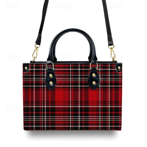 Women's Red Plaid Mary Jane Heels - Stylish Retro Shoes with Buckle Strap for Casual and Party Wear 2025 - Image 4