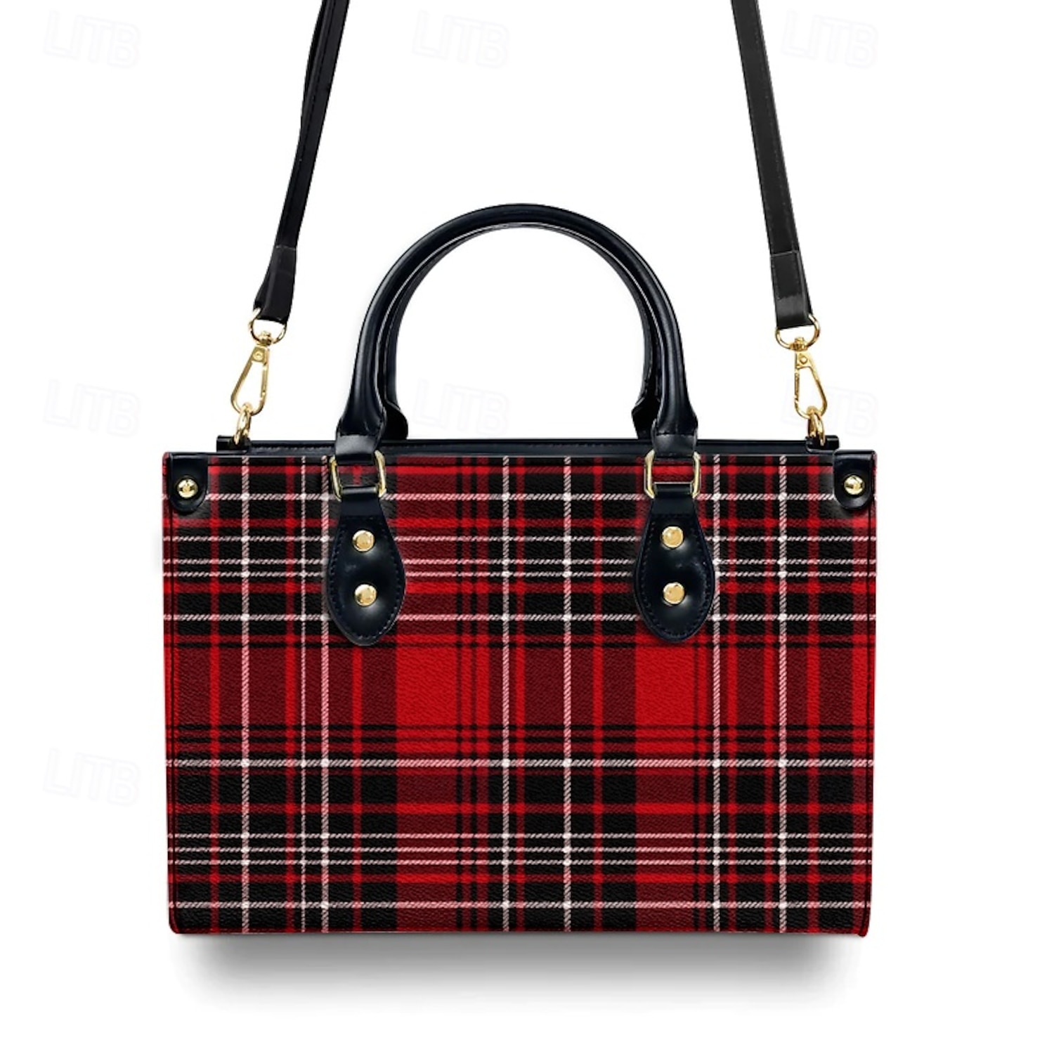 Women's Red Plaid Mary Jane Heels - Stylish Retro Shoes with Buckle Strap for Casual and Party Wear 2025 - Image 4