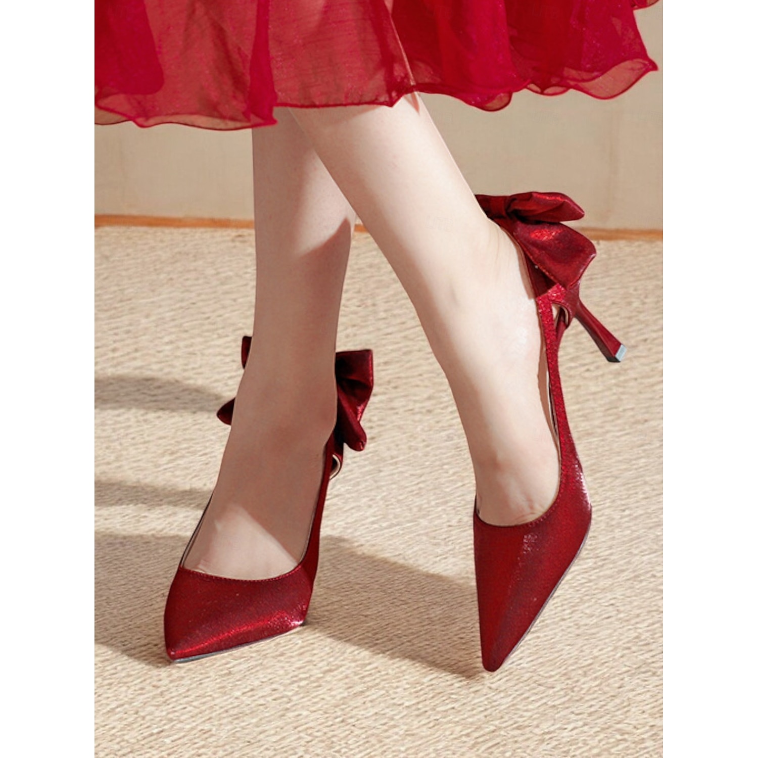 Elegant Women’s Blush Suede Heels with Bow Detail – Chic Pointed Toe Pumps for Weddings and Formal Events 2025