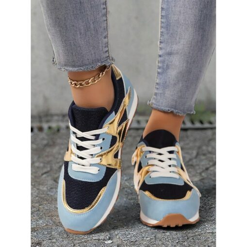 Women's Rose Pink Colorblock Athletic Sneakers with Mesh Design Accents - Stylish Casual Shoes for Running and Everyday Wear 2025 - Image 2