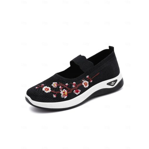 Women's Purple Embroidered Slip-On Sneakers - Breathable and Comfortable Casual Shoes for Everyday Wear 2025 - Image 3
