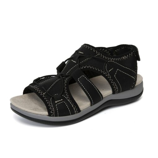 Women's Sandals Flat Sandals Plus Size Outdoor Beach Solid Color Summer Flat Heel Open Toe Casual Minimalism Satin Magic Tape Black White Pink 2025 - Image 5