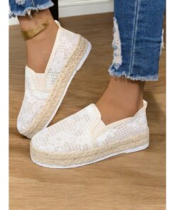 Women's Boho Slip-On Espadrille Shoes with Butterfly Embroidery - Casual Summer Flats for Daily and Travel Wear 2025