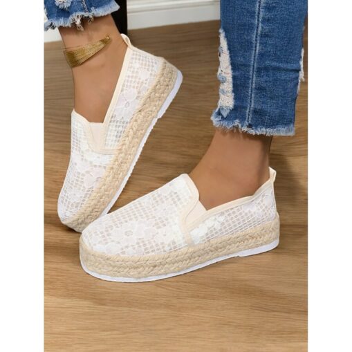 Women's Boho Slip-On Espadrille Shoes with Butterfly Embroidery - Casual Summer Flats for Daily and Travel Wear 2025