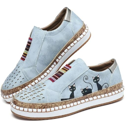 Women's Slip-Ons Plus Size Slip-on Sneakers Outdoor Daily Cartoon Color Block Summer Flat Heel Round Toe Classic Casual Walking Faux Leather Loafer Da - Image 3