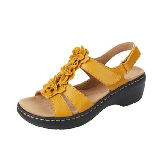 Women's Navy Blue Floral Sandals - Stylish Flat Shoes with Flower Accents for Casual Summer Wear 2025 - Image 6