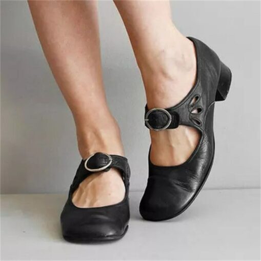 Women's Vintage Mary Jane Shoes with Buckle Strap – Retro Comfort Low-Heel Shoes for Everyday Casual Wear 2025 - Image 4