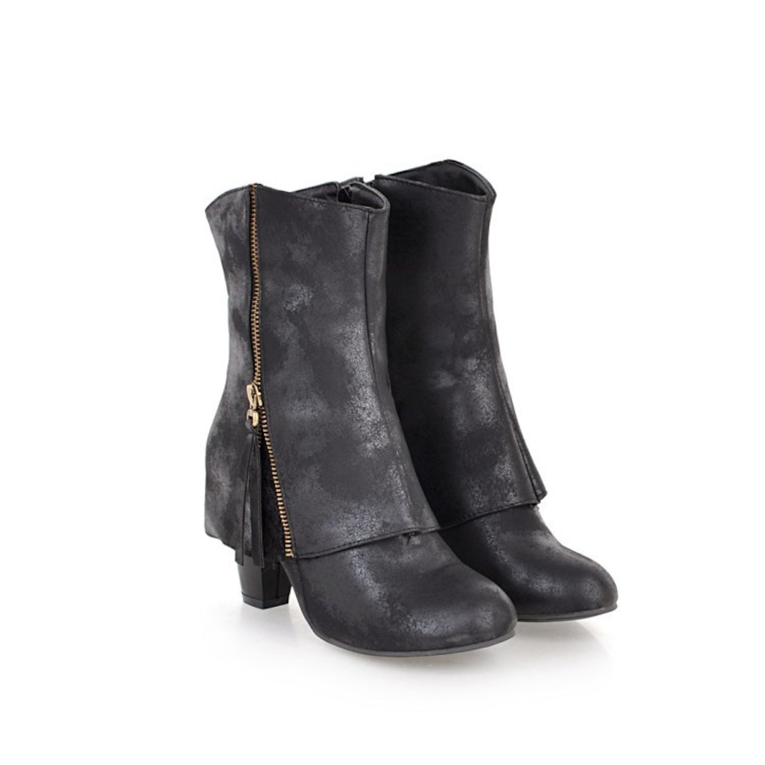 Women's Brown Ankle Boots with Lace Detailing, Side Zipper, and Stacked Heel - Perfect for Casual and Boho-Chic Outfits 2025 - Image 3