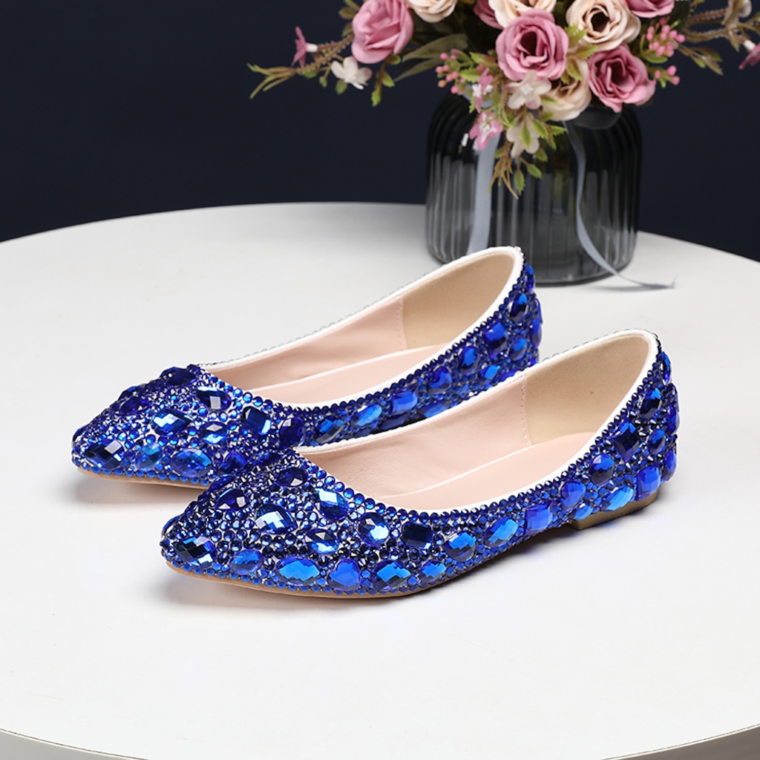 Women's Multi-Color Rhinestone Flat Shoes – Sparkling Pointed-Toe Flats for Weddings, Parties, or Evening Events 2025 - Image 5