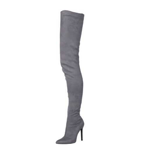 Black Women's Thigh-High Boots with Stiletto Heels for Elegant and Fashionable Wear 2025 - Image 3