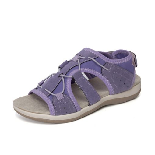 Women's Sandals Flat Sandals Plus Size Outdoor Beach Solid Color Summer Flat Heel Open Toe Casual Minimalism Satin Magic Tape Black White Pink 2025 - Image 3